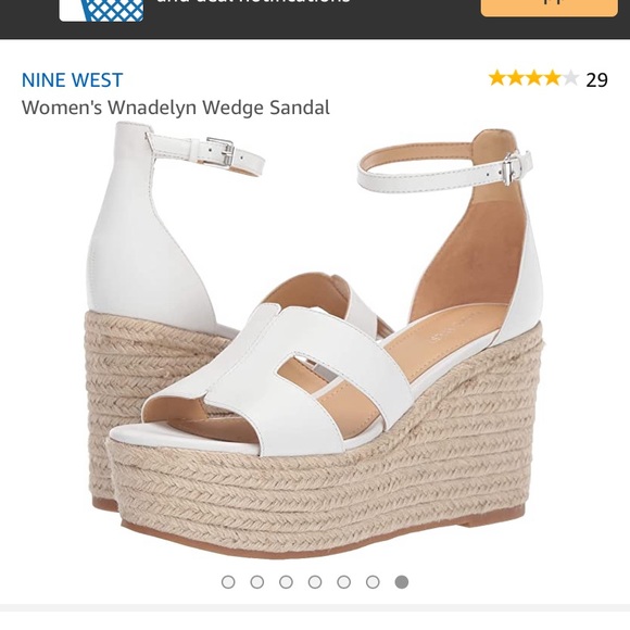 ♥️ NEW NINE  WEST WHITE HEELS SANDALS - Picture 3 of 7